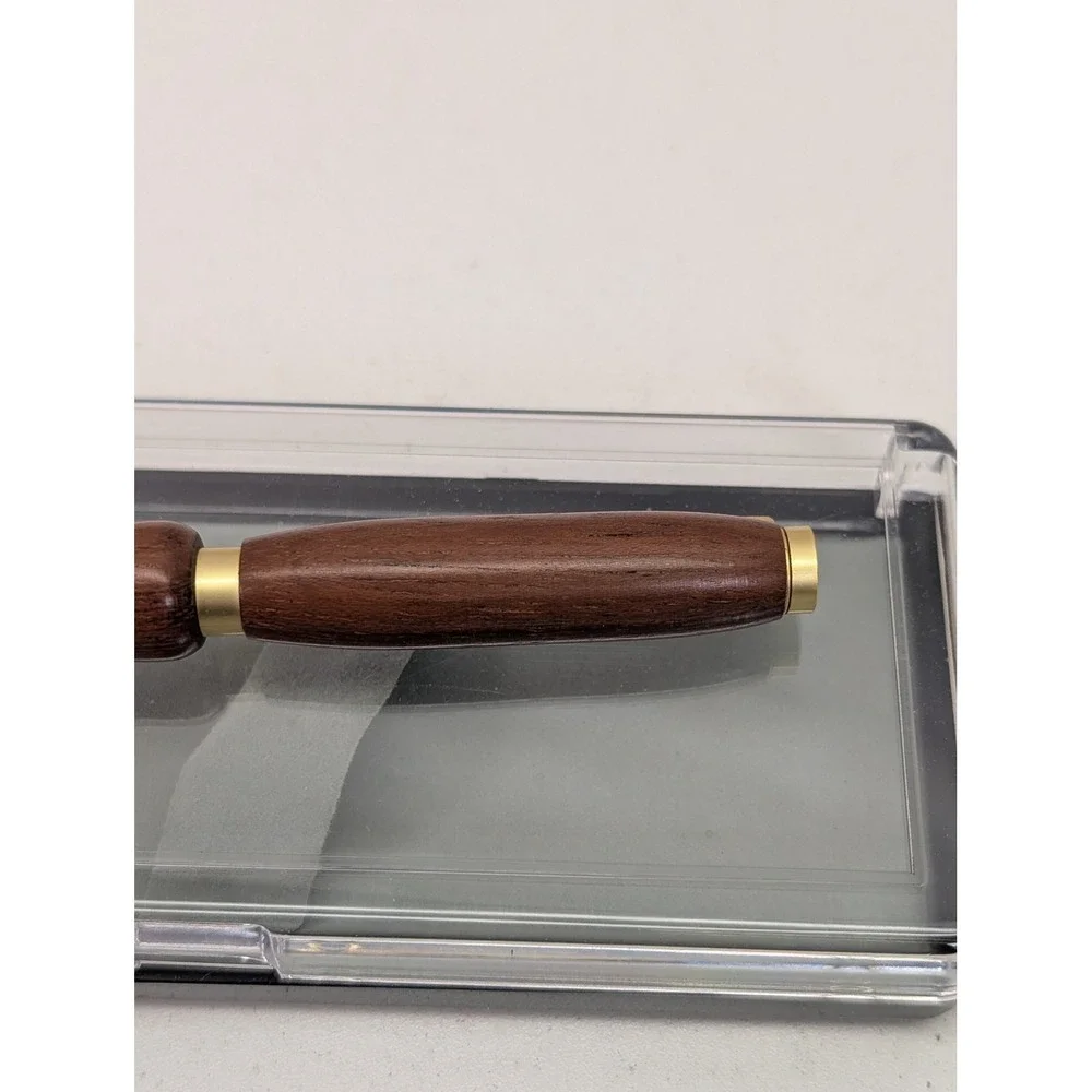 Slimline Twist Pen Jatoba Wood Satin Gold Finish Ballpoint‎ Gift Handmade Boxed